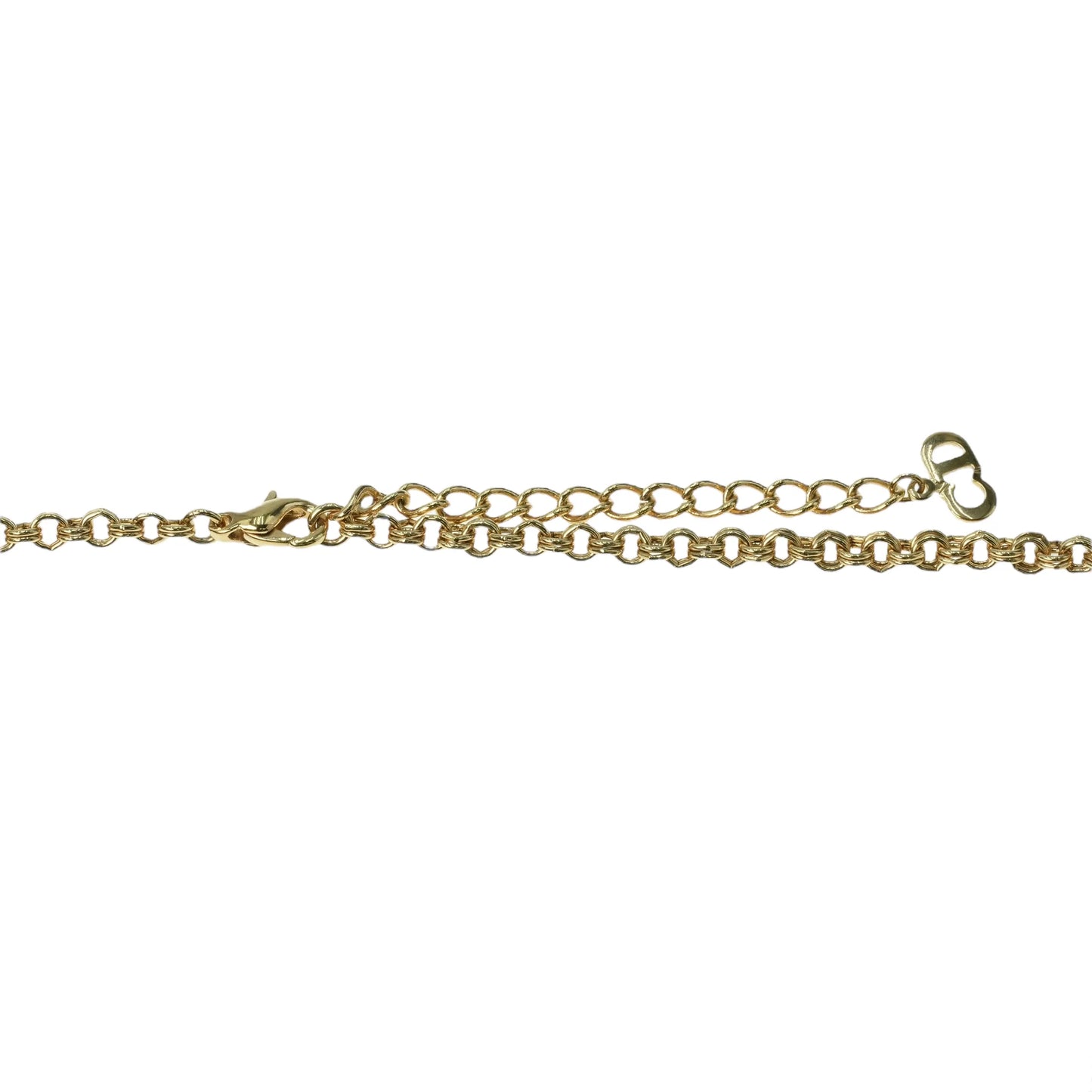 Dior CD Logo Rhinestone Necklace - Gold Plated - 31809