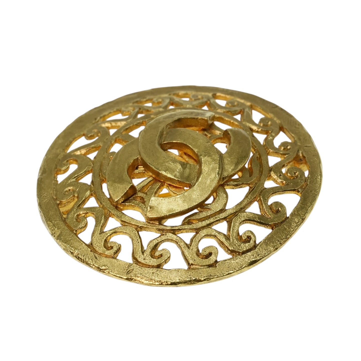 CHANEL CC Logo Round Brooch 95A Accessories - Gold Plated 4.5cm