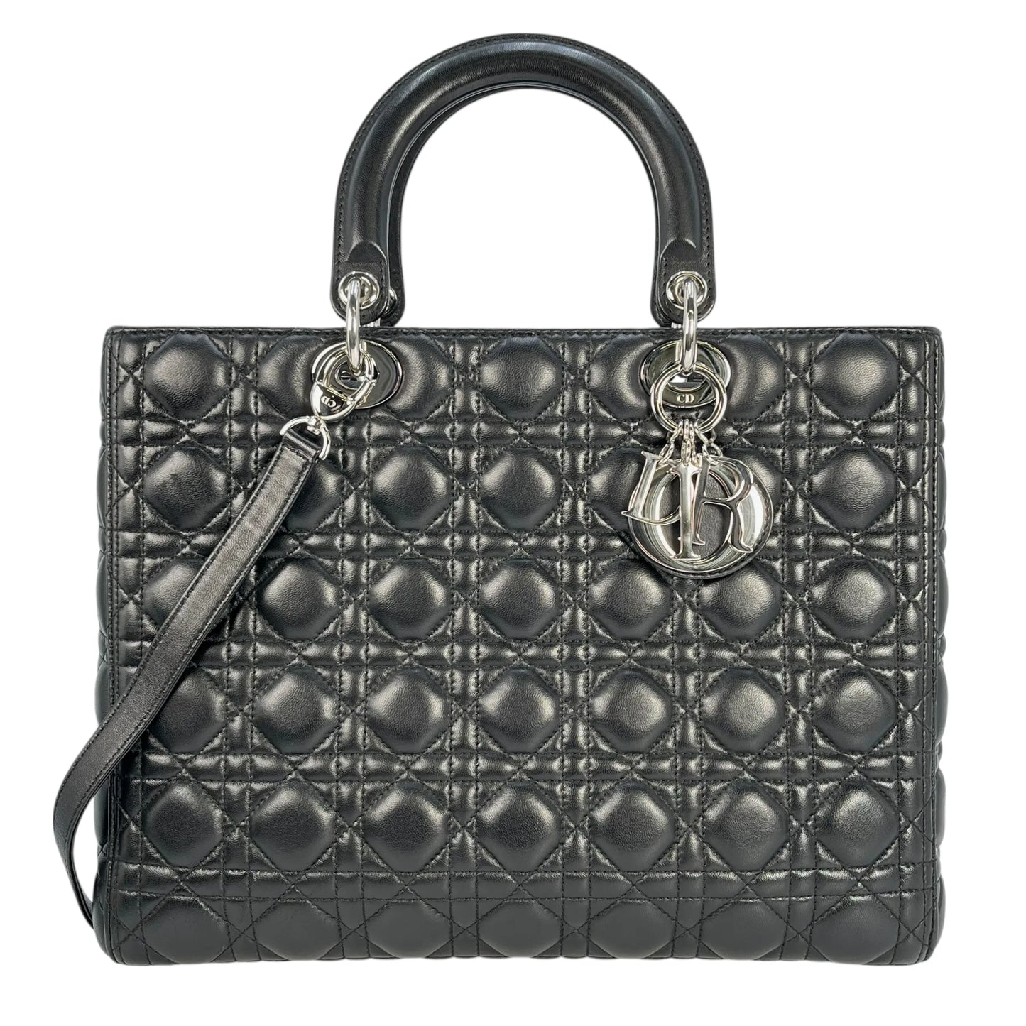 Dior Lady Dior Large Hand Bag - Black