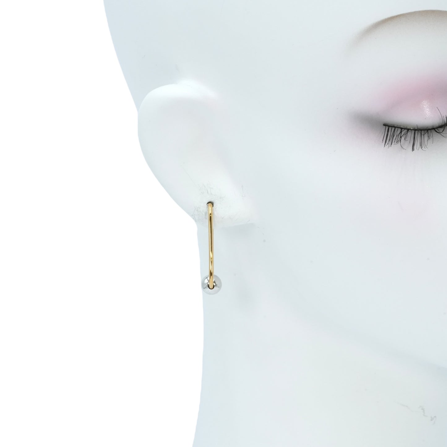 K18 Yellowgold Whitegold Earring