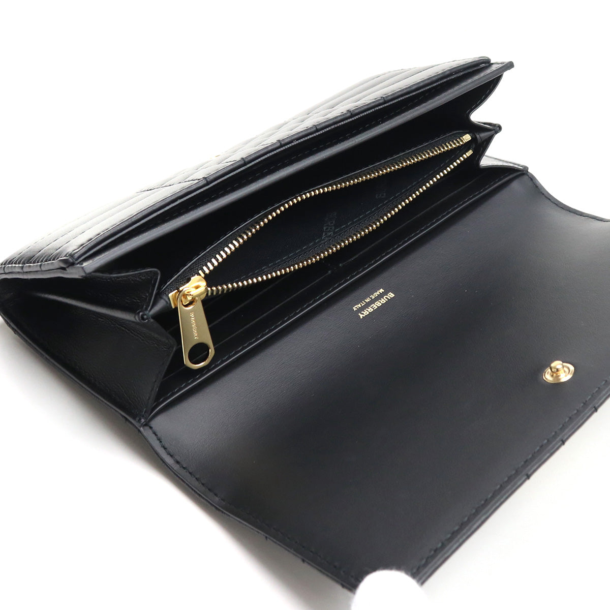 BURBERRY Quilted Leather Lola Long Wallet - Black