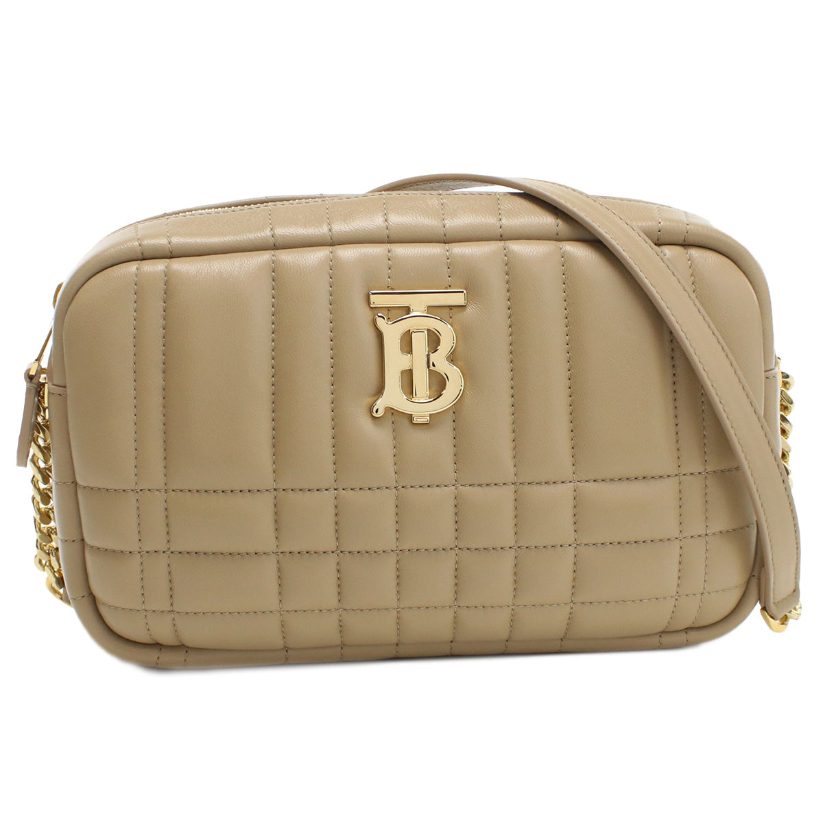 BURBERRY Quilted Leather Lola Shoulder Bag - Beige