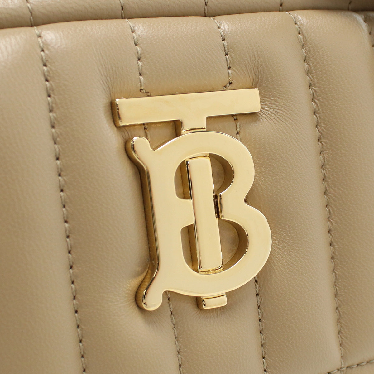 BURBERRY Quilted Leather Lola Shoulder Bag - Beige