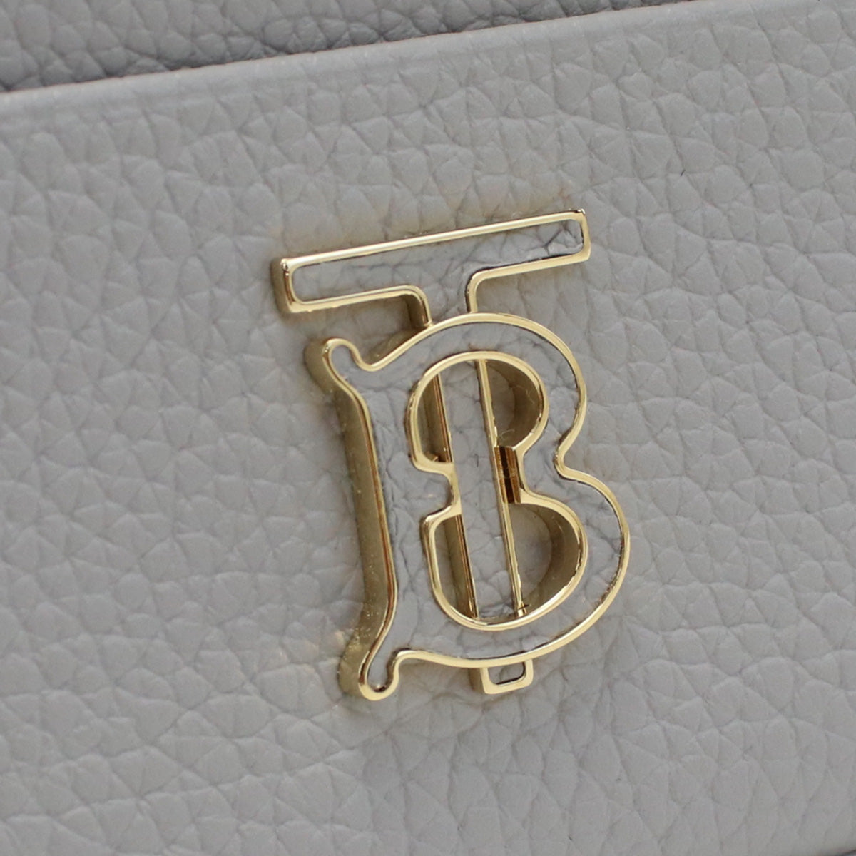 BURBERRY Leather TB Card Case - Gray