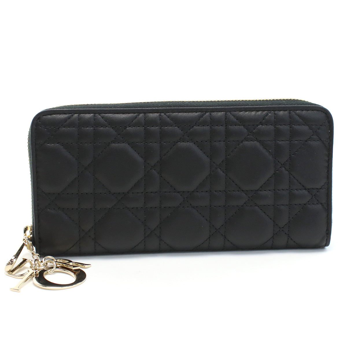 Dior Lady Dior Voyageur Long Wallet - Black