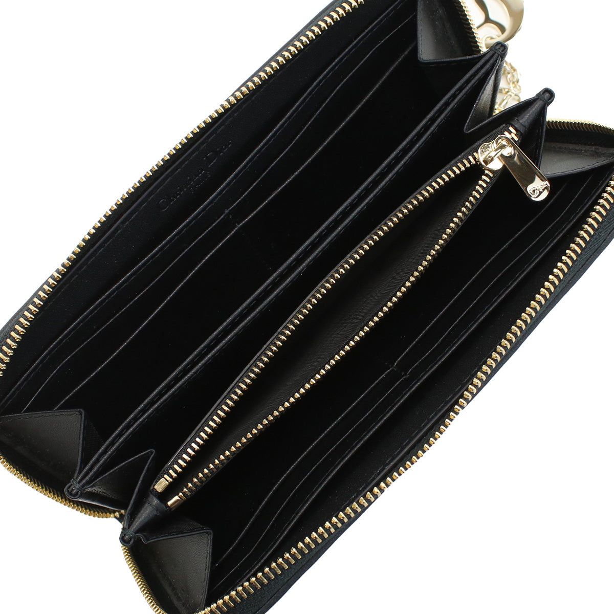 Dior Lady Dior Voyageur Long Wallet - Black