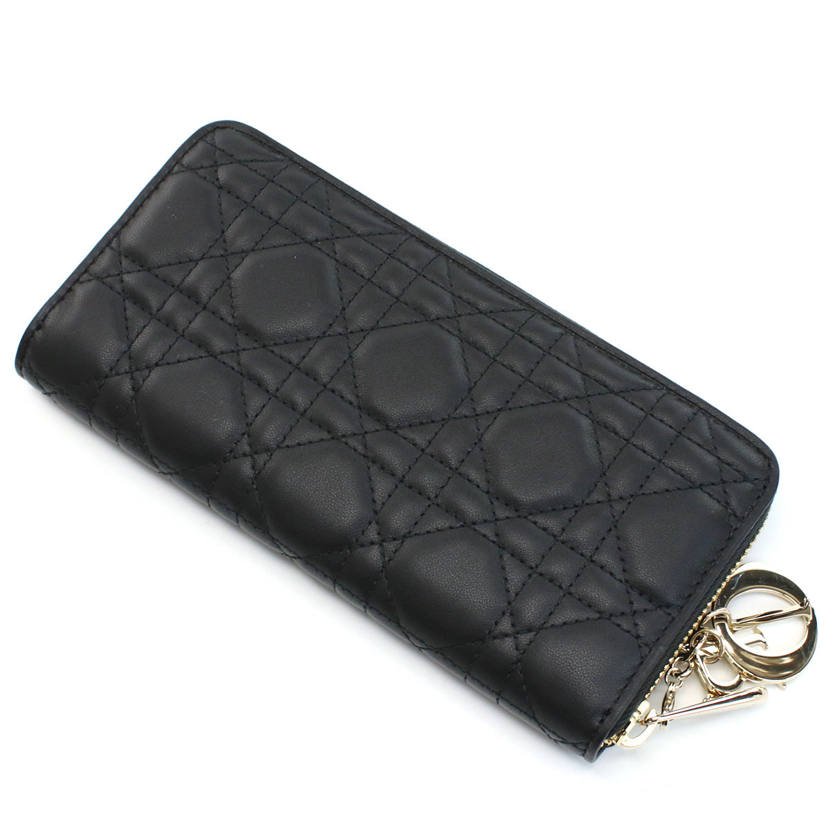 Dior Lady Dior Voyageur Long Wallet - Black