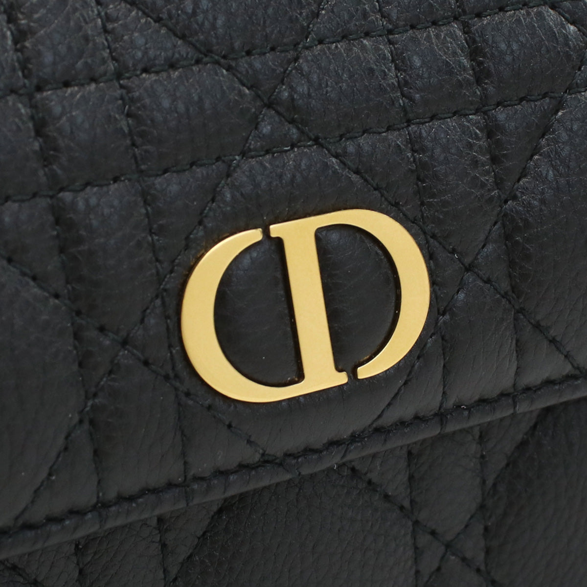 Dior Caro Orchid Calfskin Long Wallet - Black