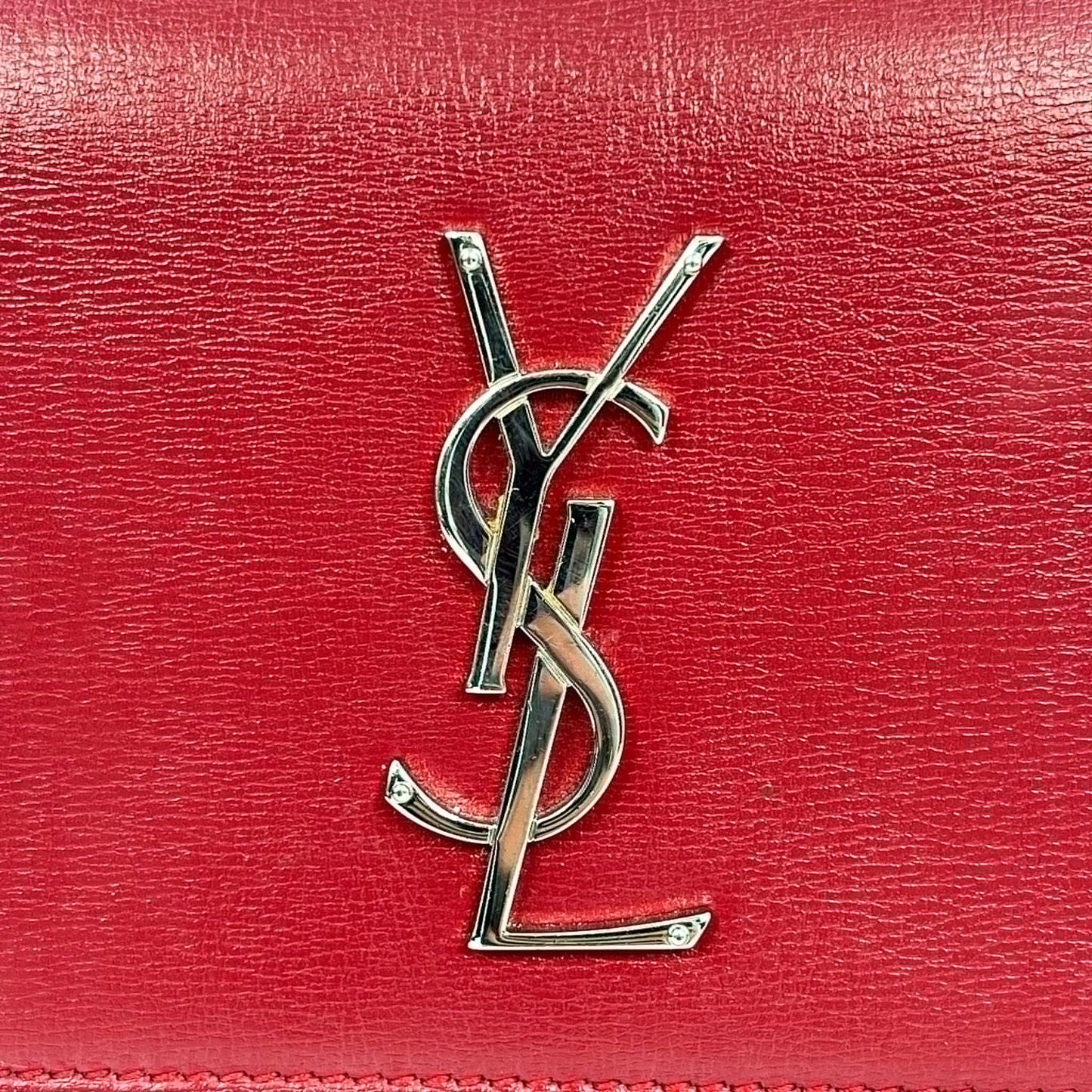 Salnt Laurent Sunset Leather Chain Shoulder Bag Red