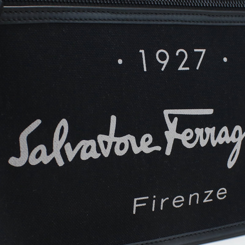 FERRAGAMO 1927 Signature Pouch Clutch Bag - Black