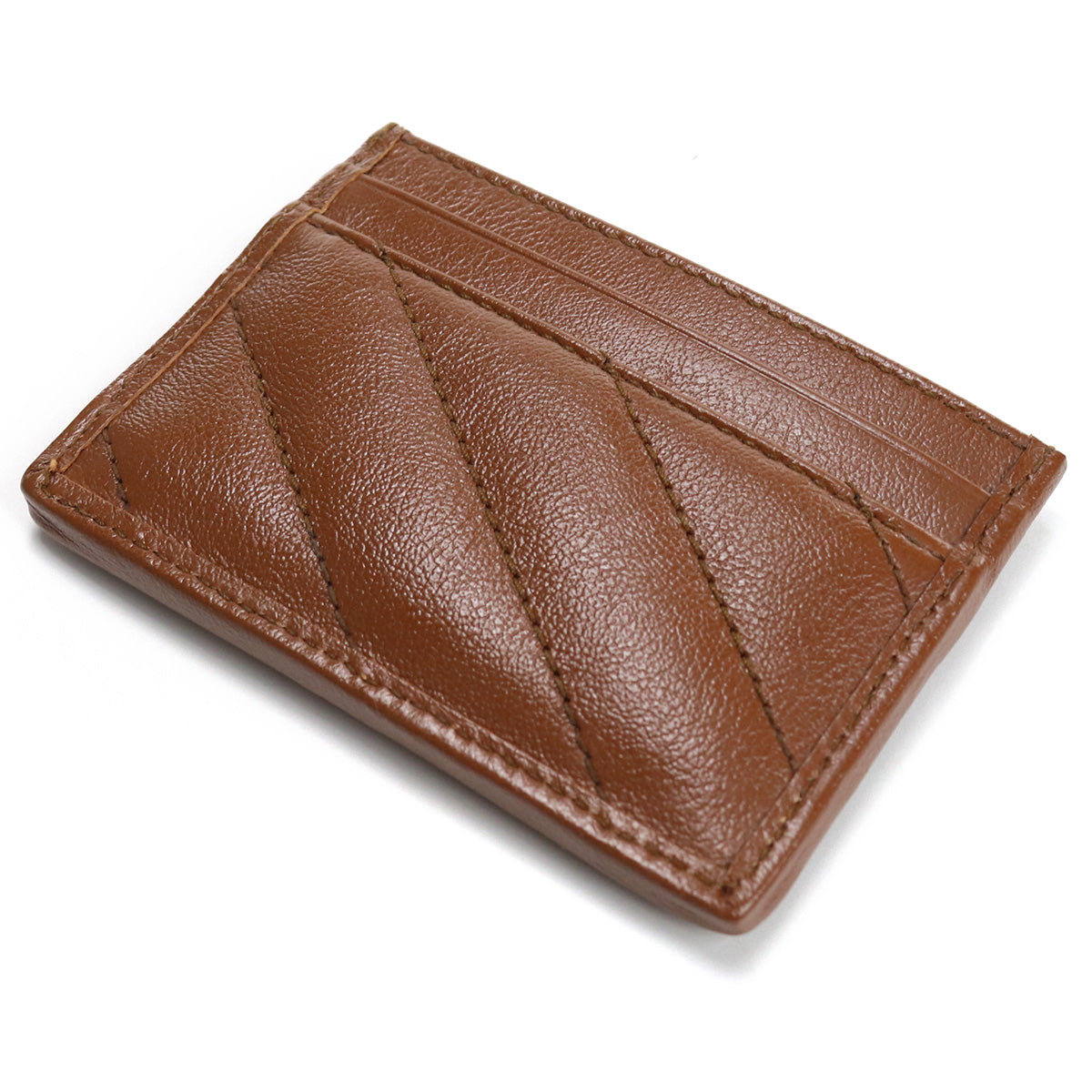 GUCCI GG Marmont Leather Card Case - Brown
