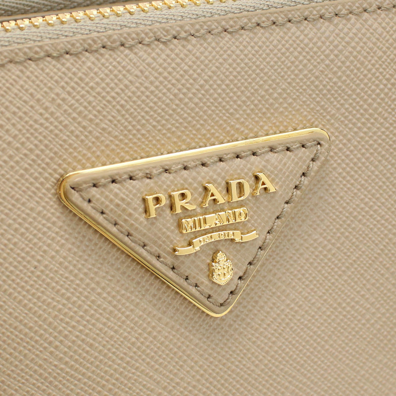 PRADA Galleria Saffiano Leather Hand Bag Shoulder Bag - Beige