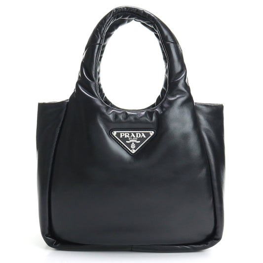 PRADA Small Padded Re-Nylon Tote Bag Hand Bag - Black