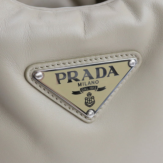PRADA Small Padded Re-Nylon Tote Bag Hand Bag - Beige