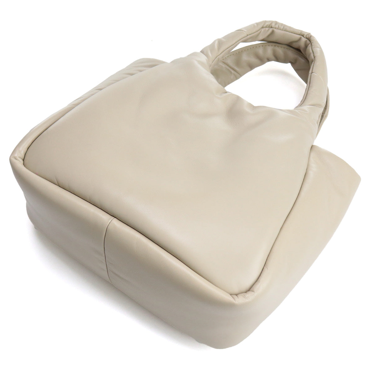 PRADA Small Padded Re-Nylon Tote Bag Hand Bag - Beige
