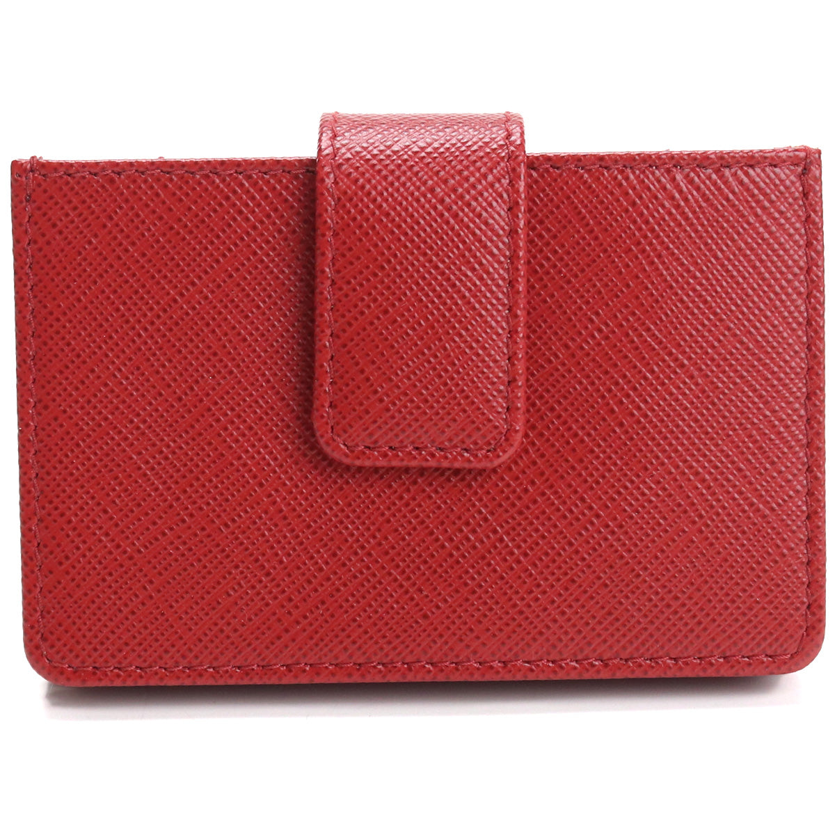 PRADA Saffiano Leather Card Case - Red