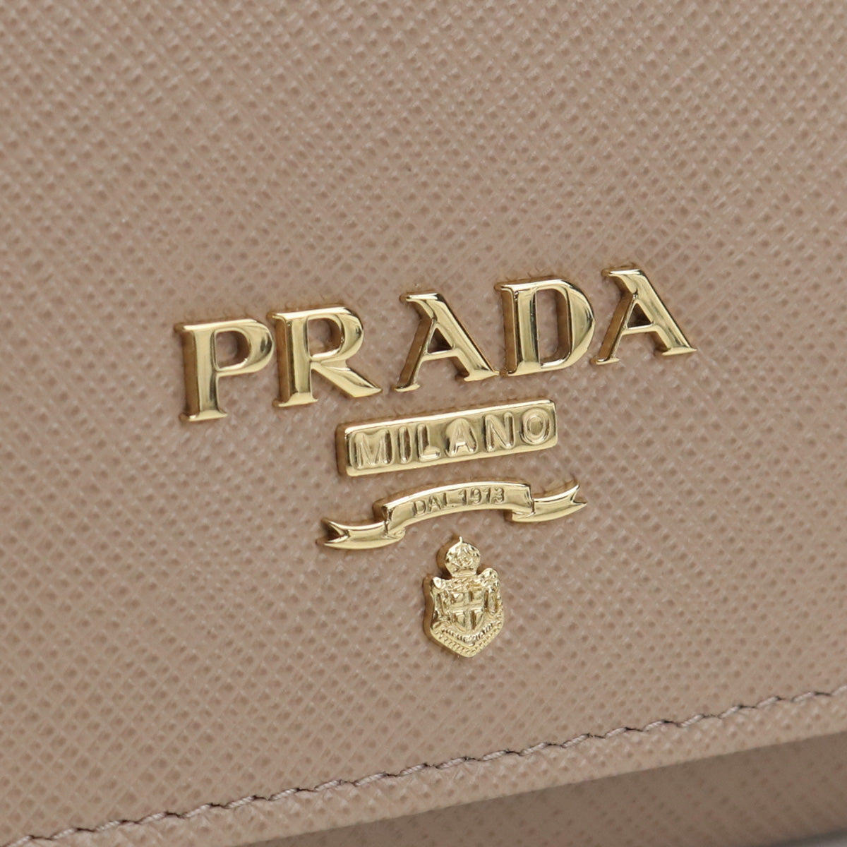 PRADA Saffiano Leather Long Wallet - Beige