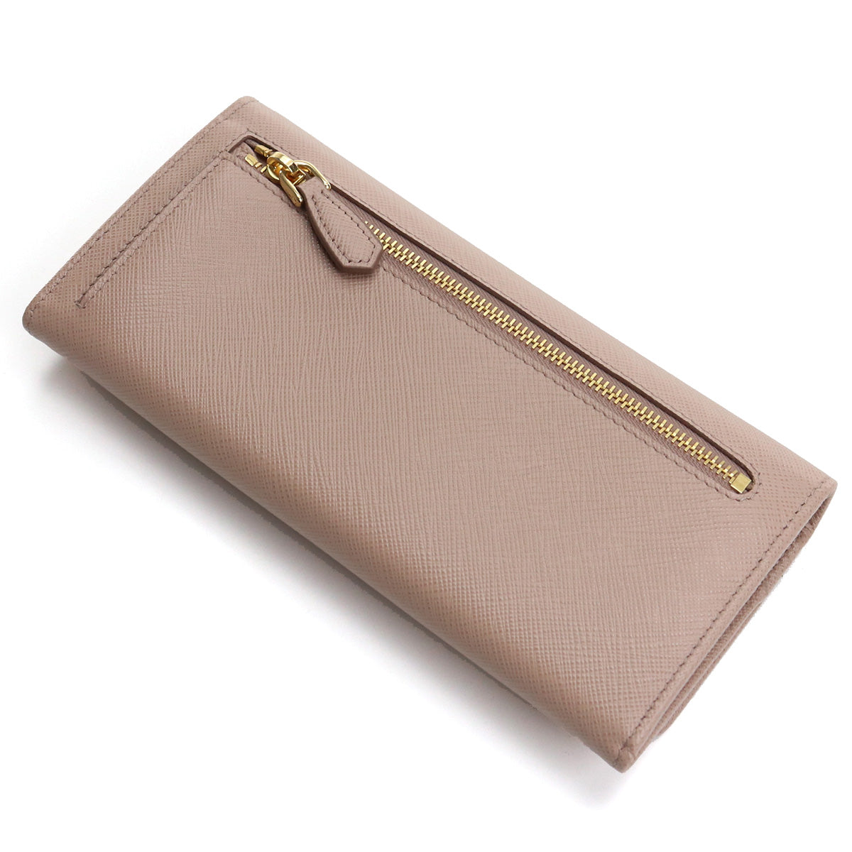 PRADA Saffiano Leather Long Wallet - Beige