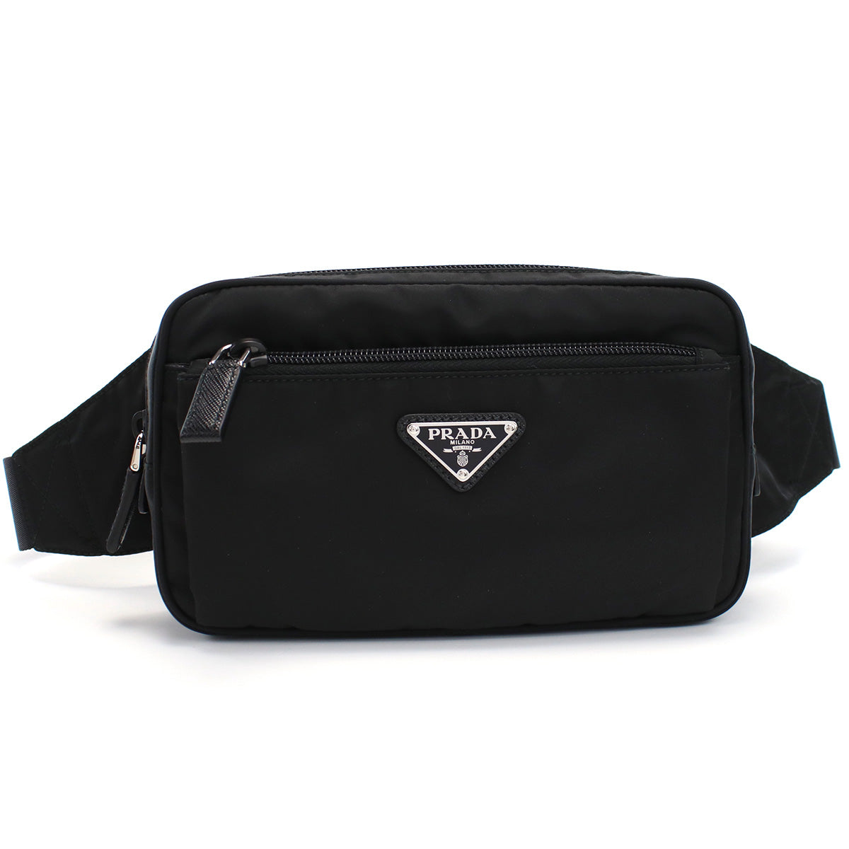PRADA Saffiano Leather Belt Body Bag - Black