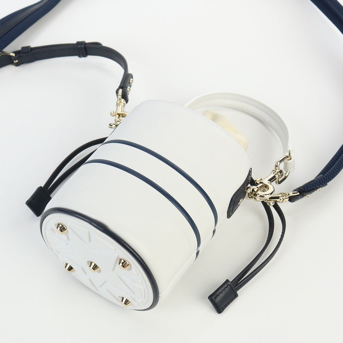 Dior Vibe Micro Bucket Bag Pochette Leather Shoulder Bag - White