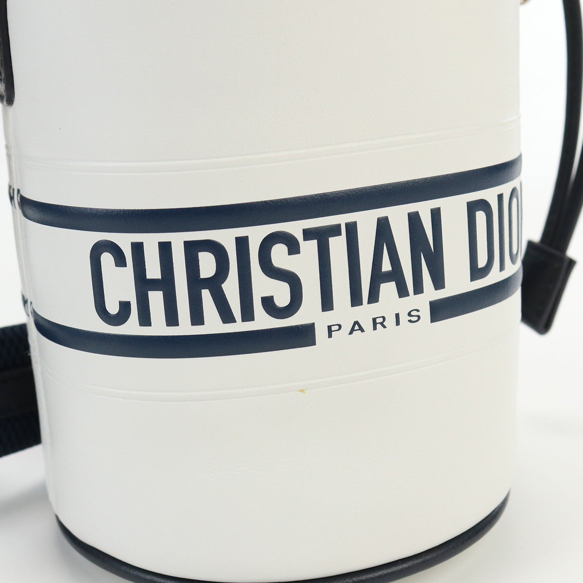 Dior Vibe Micro Bucket Bag Pochette Leather Shoulder Bag - White