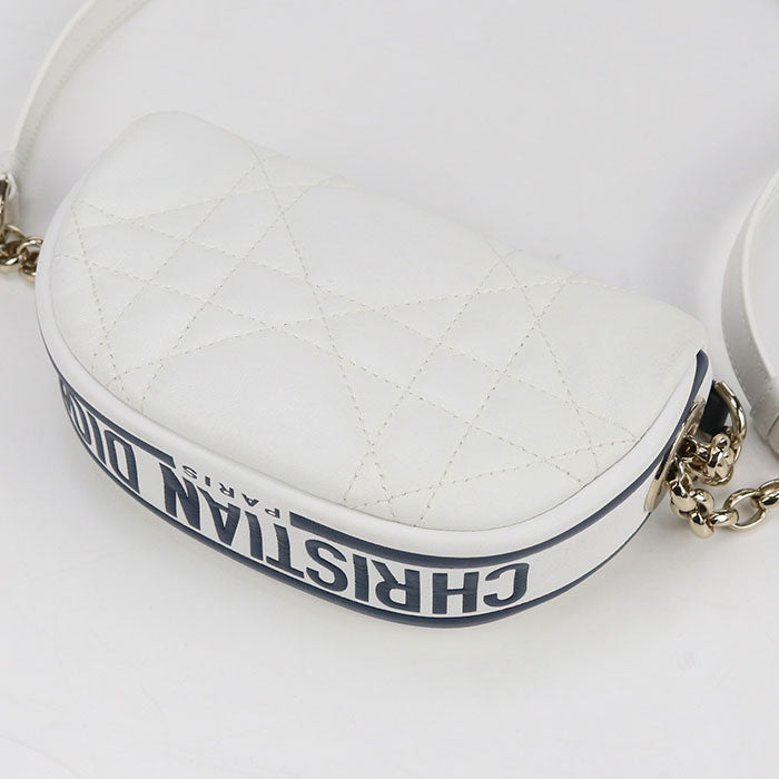Dior Micro Hobo Lambskin Shoulder Bag - White