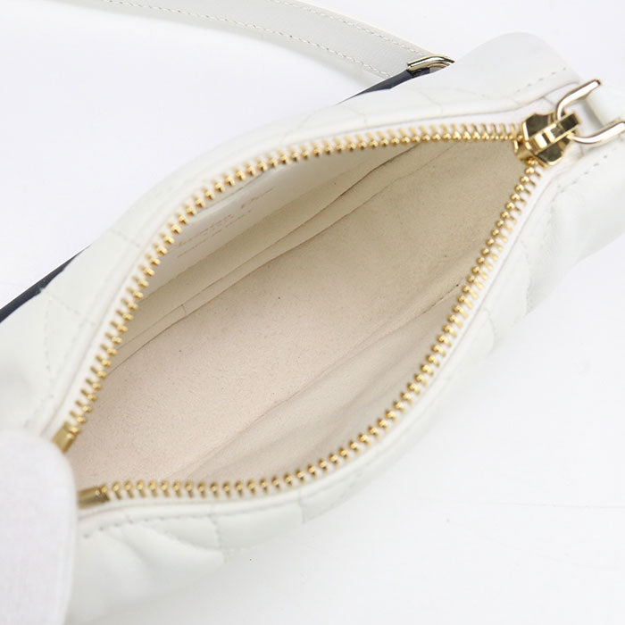 Dior Micro Hobo Lambskin Shoulder Bag - White