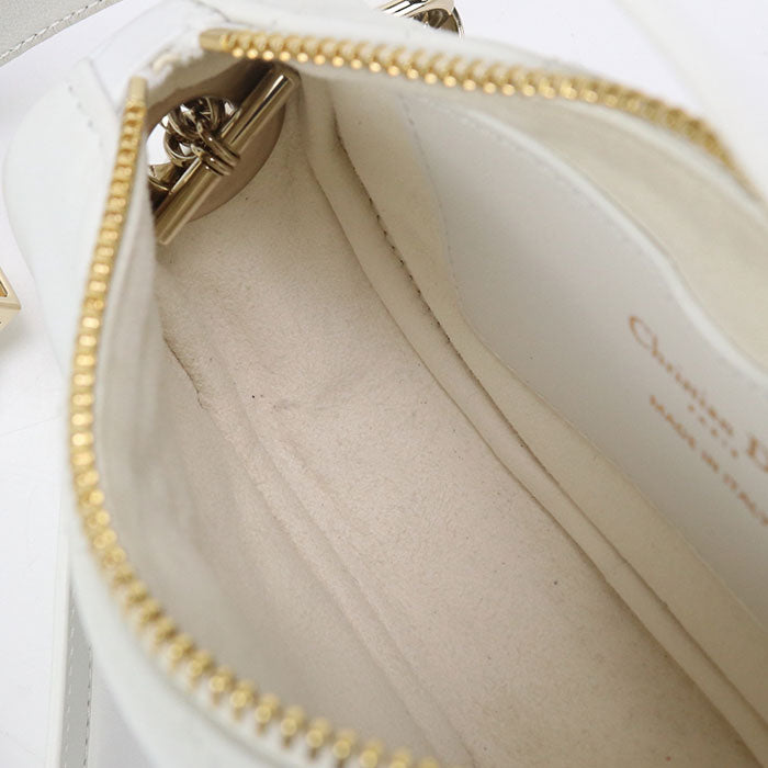 Dior Micro Hobo Lambskin Shoulder Bag - White
