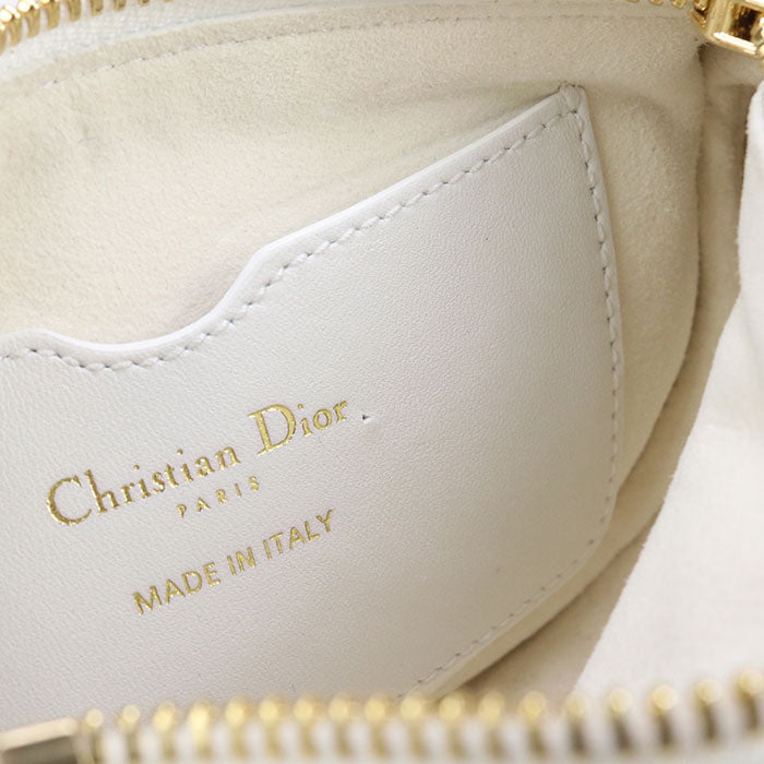 Dior Micro Hobo Lambskin Shoulder Bag - White