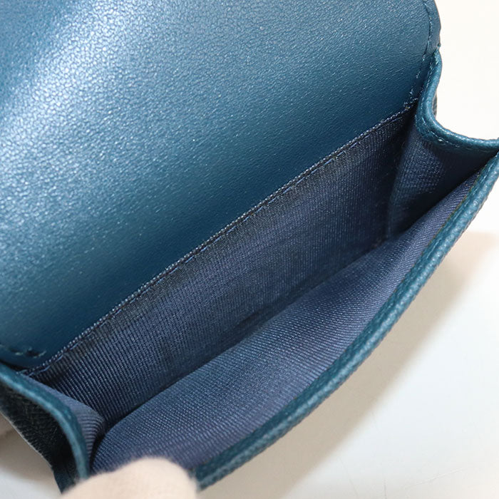 Dior Caro Three Fold Wallet Leather - Blue