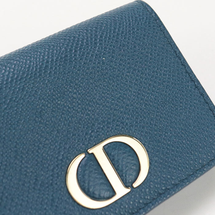 Dior Caro Three Fold Wallet Leather - Blue