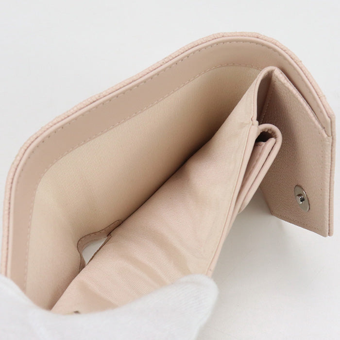 CHANEL Chevron Tri-fold Compact Wallet With Coin Case - Baby Pink