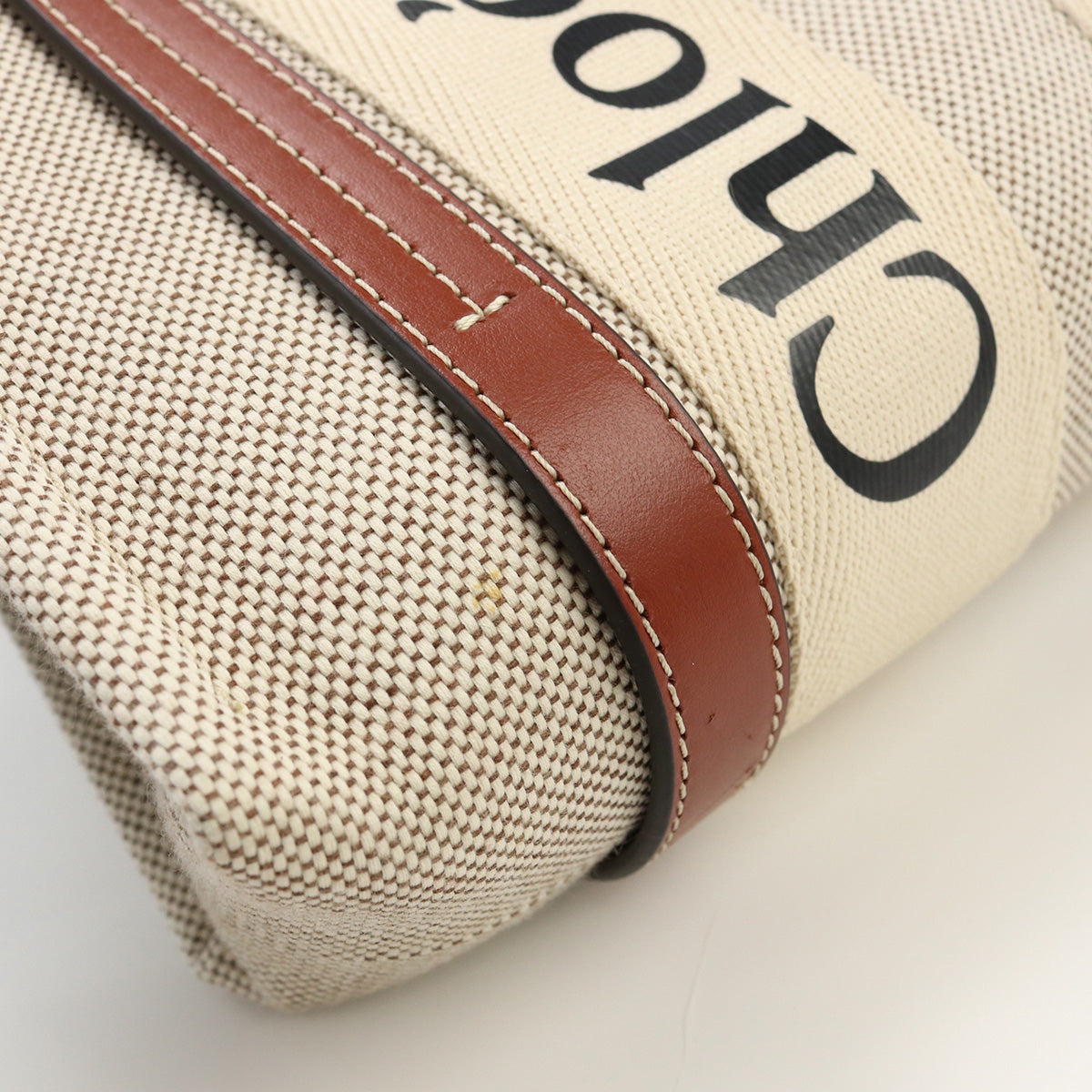 Chloe Woody Small Hand Bag - Brown × Beige
