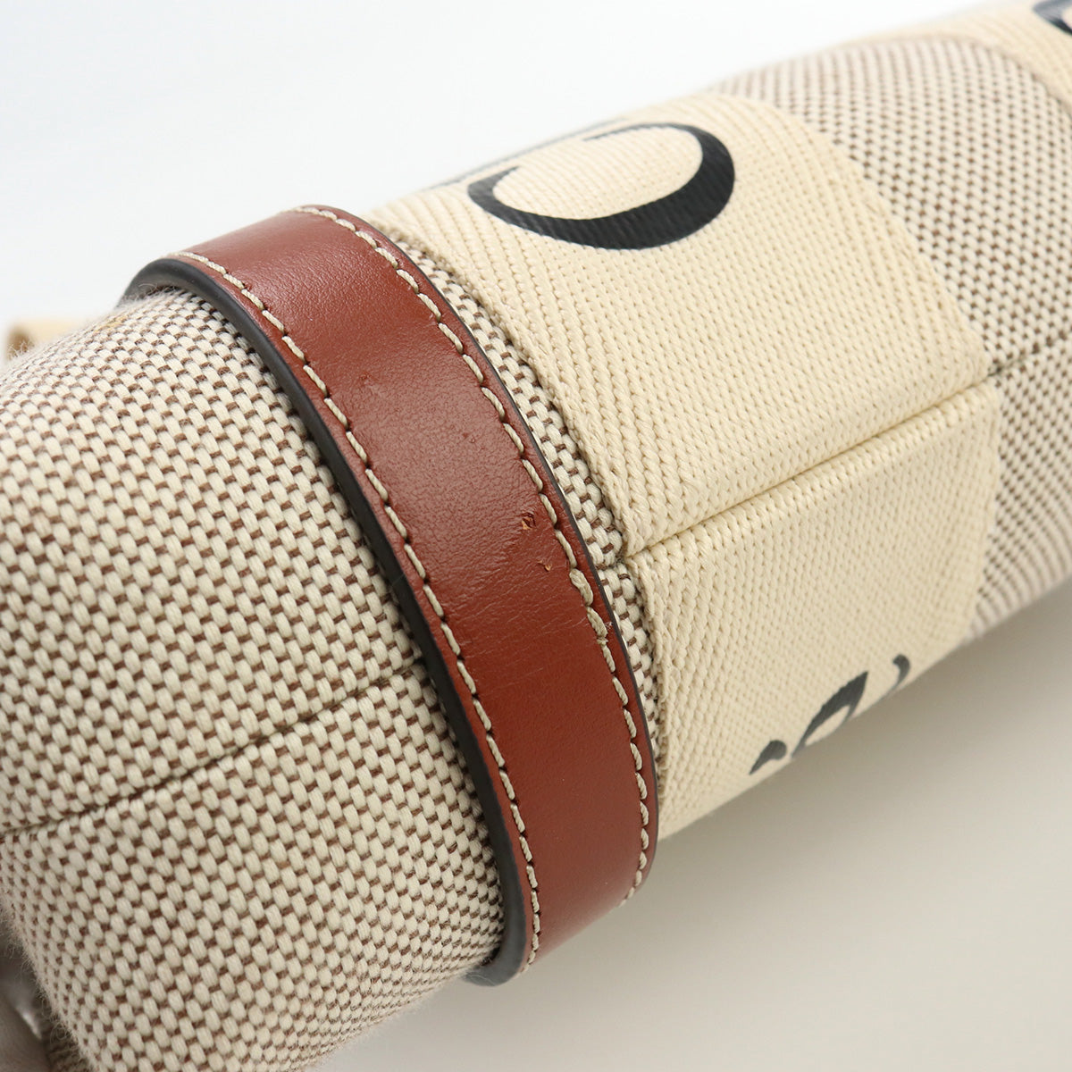 Chloe Woody Small Hand Bag - Brown × Beige