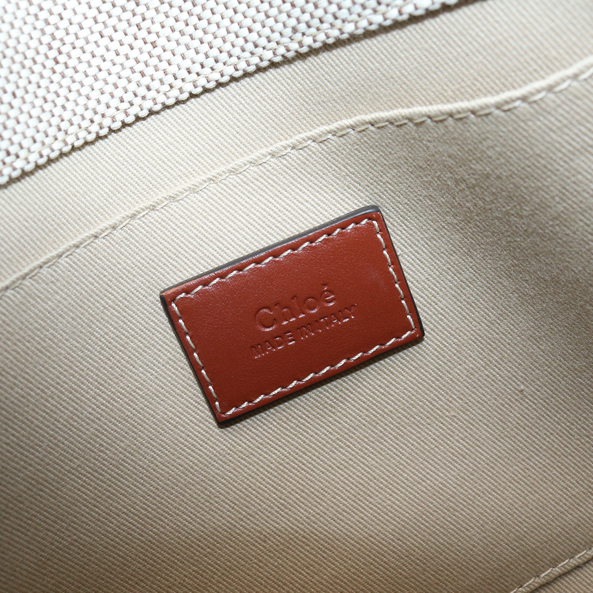 Chloe Woody Small Hand Bag - Brown × Beige
