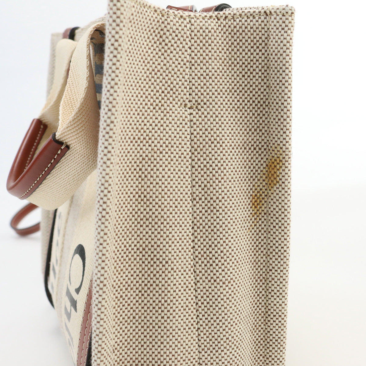 Chloe Woody Small Hand Bag - Brown × Beige