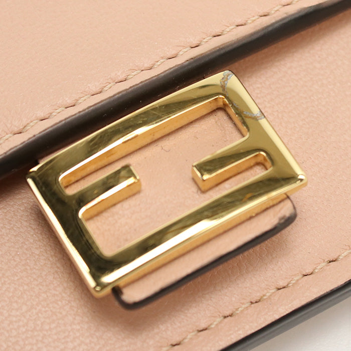 FENDI Baguette Leather Card Case - Pinkbeige