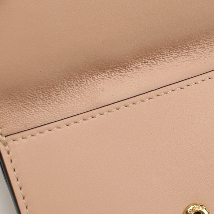FENDI Baguette Leather Card Case - Pinkbeige