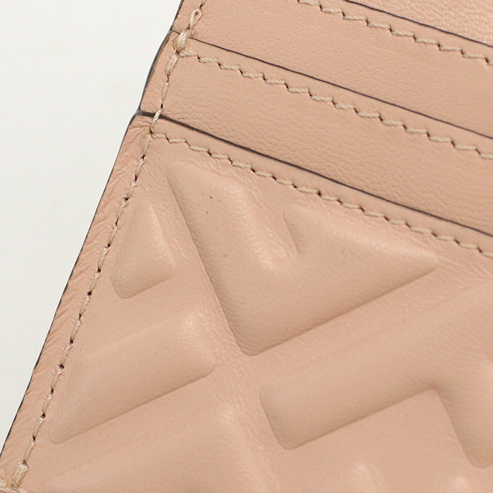 FENDI バゲット カードケース レザー コンパクトウォレット - ピンクベージュ