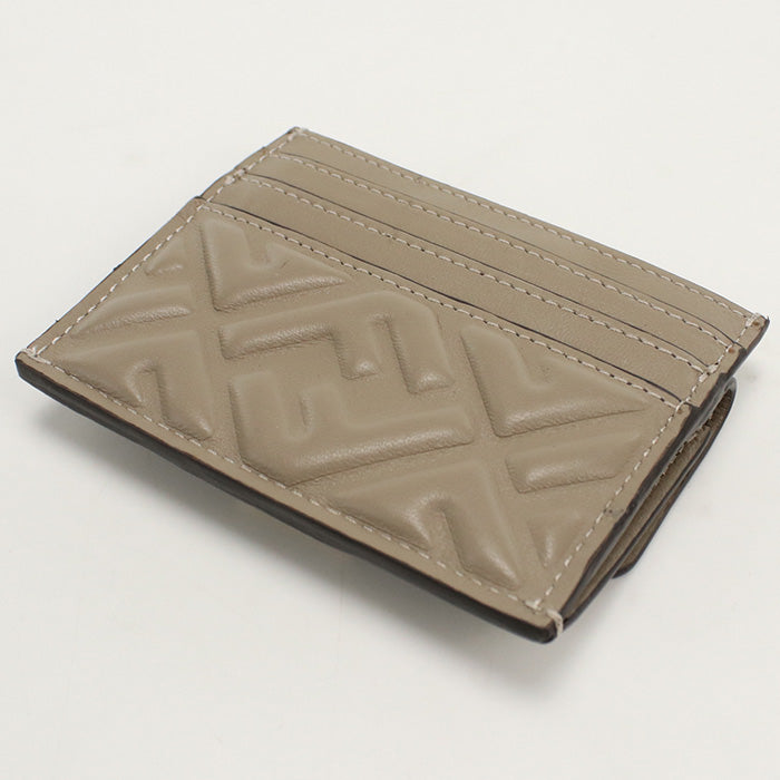 FENDI Baguette Leather Card Case Compact Wallet - Beige