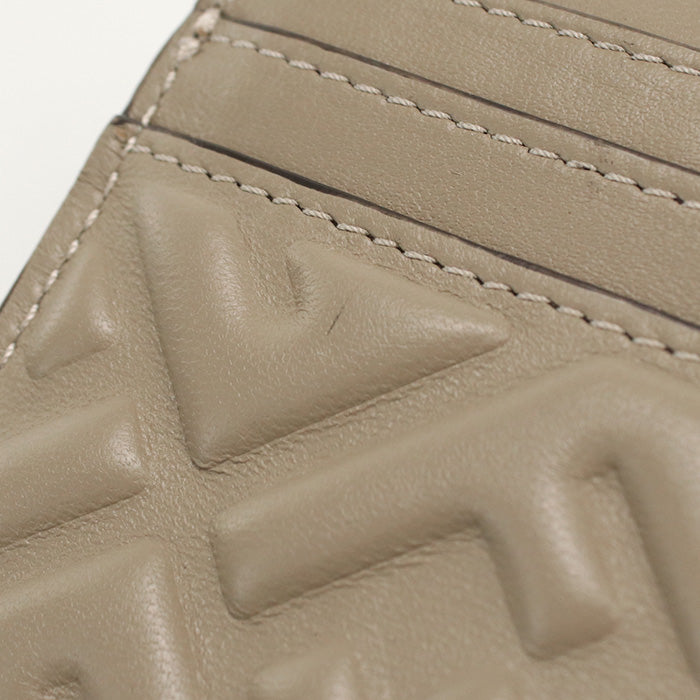FENDI Baguette Leather Card Case Compact Wallet - Beige