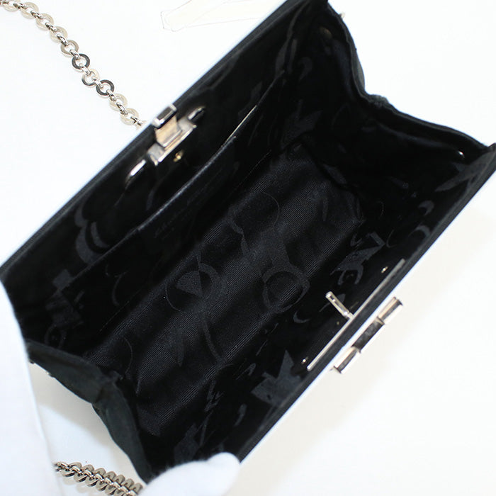 FERRAGAMO Auminum Chain Shoulder Bag - White