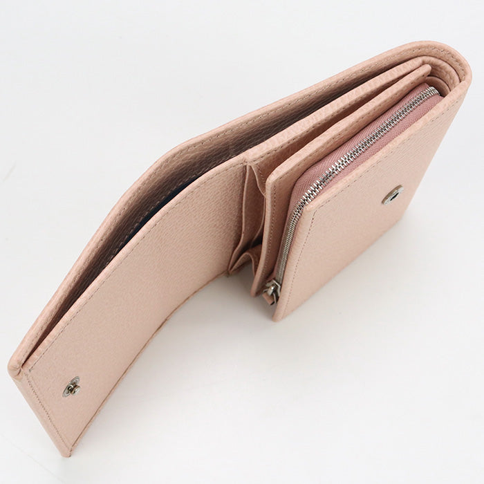 GUCCI Double GG Folded Compact Wallet Leather - Pinkbeige