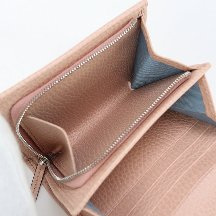 GUCCI Double GG Folded Compact Wallet Leather - Pinkbeige