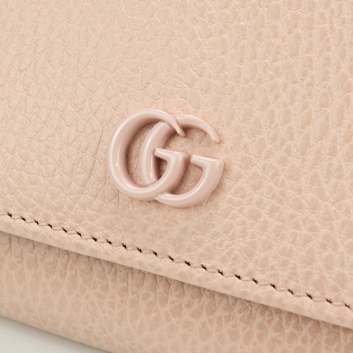 GUCCI Double GG Folded Compact Wallet Leather - Pinkbeige