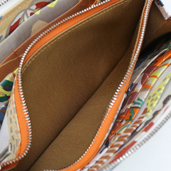 HERMES Azap Long Silk Inn Purse Zip Around Long Wallet - White