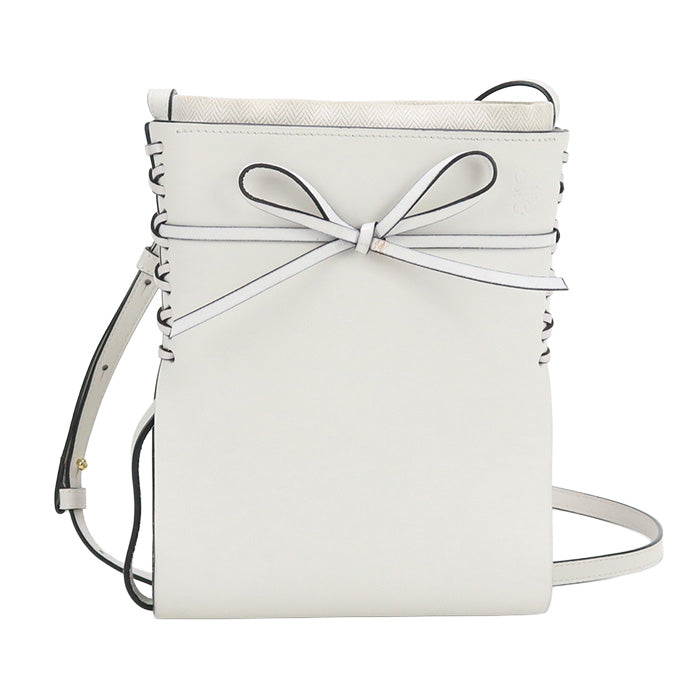 LOEWE Ikebana Shoulder Bag Phone Case Calfskin - White