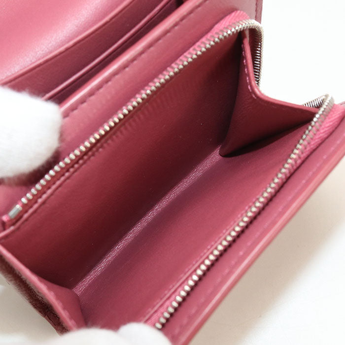 LOEWE Anagram Folded Wallet Calfskin Compact Wallet- Pink