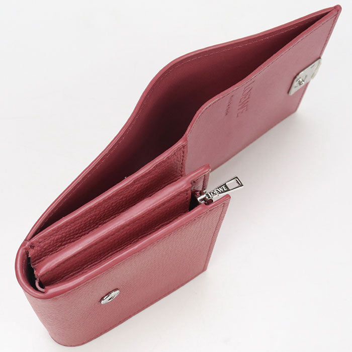 LOEWE Anagram Folded Wallet Calfskin Compact Wallet- Pink