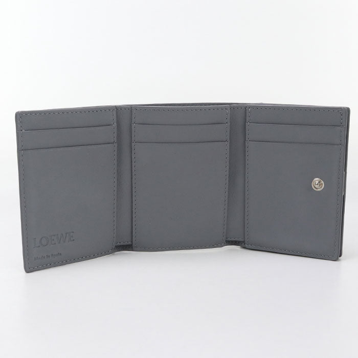 LOEWE Anagram Three Fold Compact Wallet Calfskin - Gray
